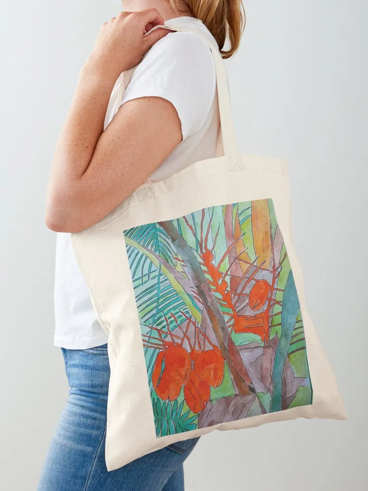 Tropical orange Tote Bag Women's handbag shopper bag women canvas tote bags cloth bags cute tote bag
