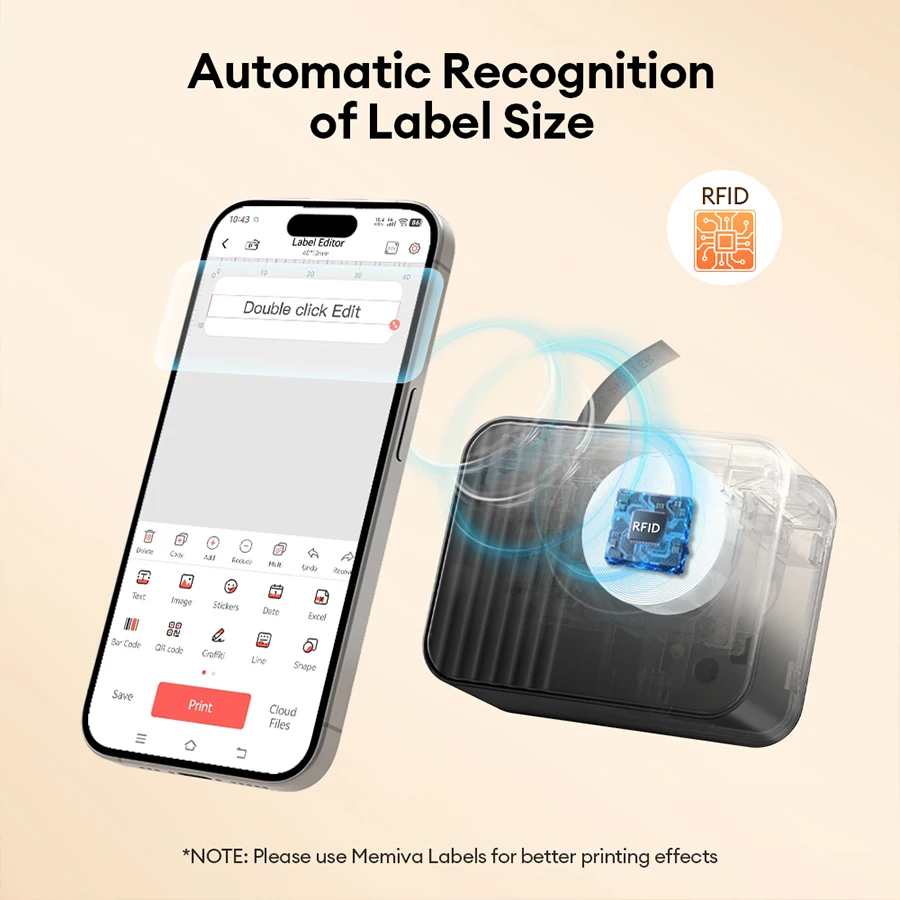Mini Portable Label Printer Bluetooth Self-adhesive Labels Thermal Printer Similar As P15 D110 Printer Labeling Machine Inkless