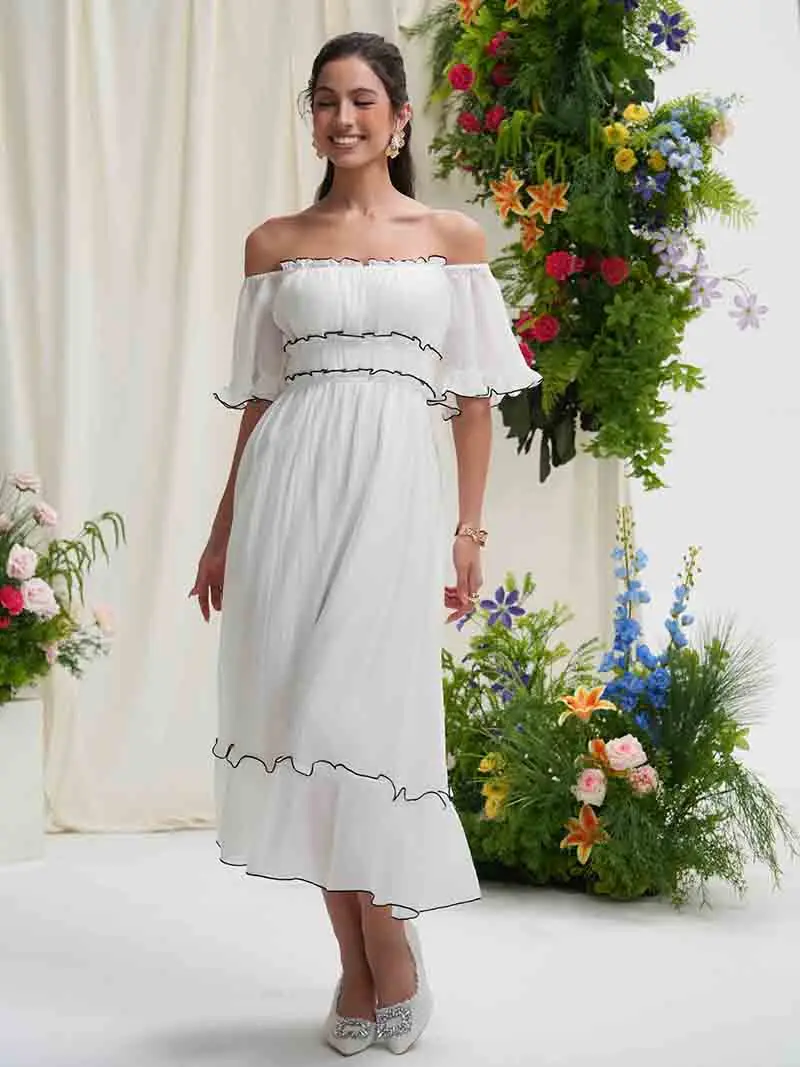Robe longue sexy à manches courtes pour femmes, tenue de Rhélégante, dos nu, transparente, blanche, bleue, été, 2025