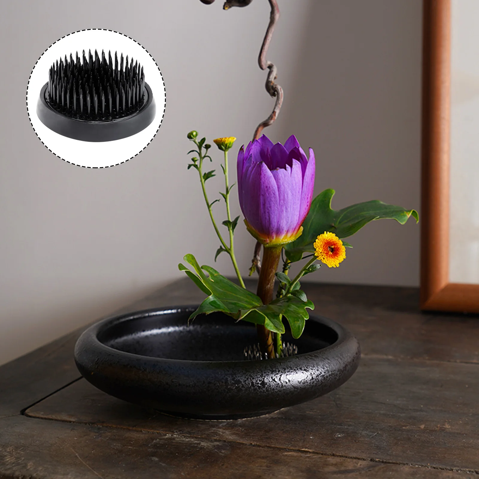 

Flower Arrangement Mountain Pin Needle Holder Round Metal Tool Copper Anti Rust Durable Reusable Simulated Flowers
