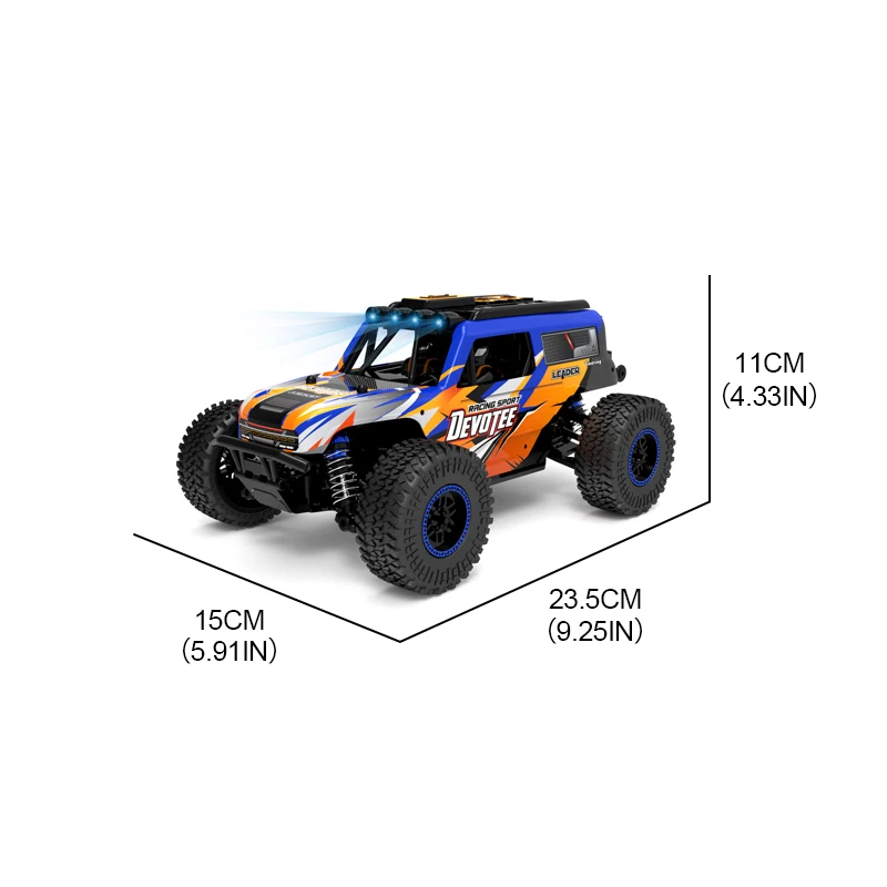 2.4g 1/20 caminhão deserto de alta velocidade, tração nas quatro rodas, carro off-road, controle remoto, veículo sem escova com luzes, brinquedos para crianças, presente para meninos