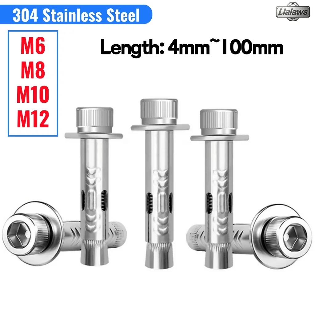 M6 M8 M10 M12 Hex Socket Head Built-in Expansion Screws 304 Stainless Steel Implosion Expansion Concrete Anchor Bolt
