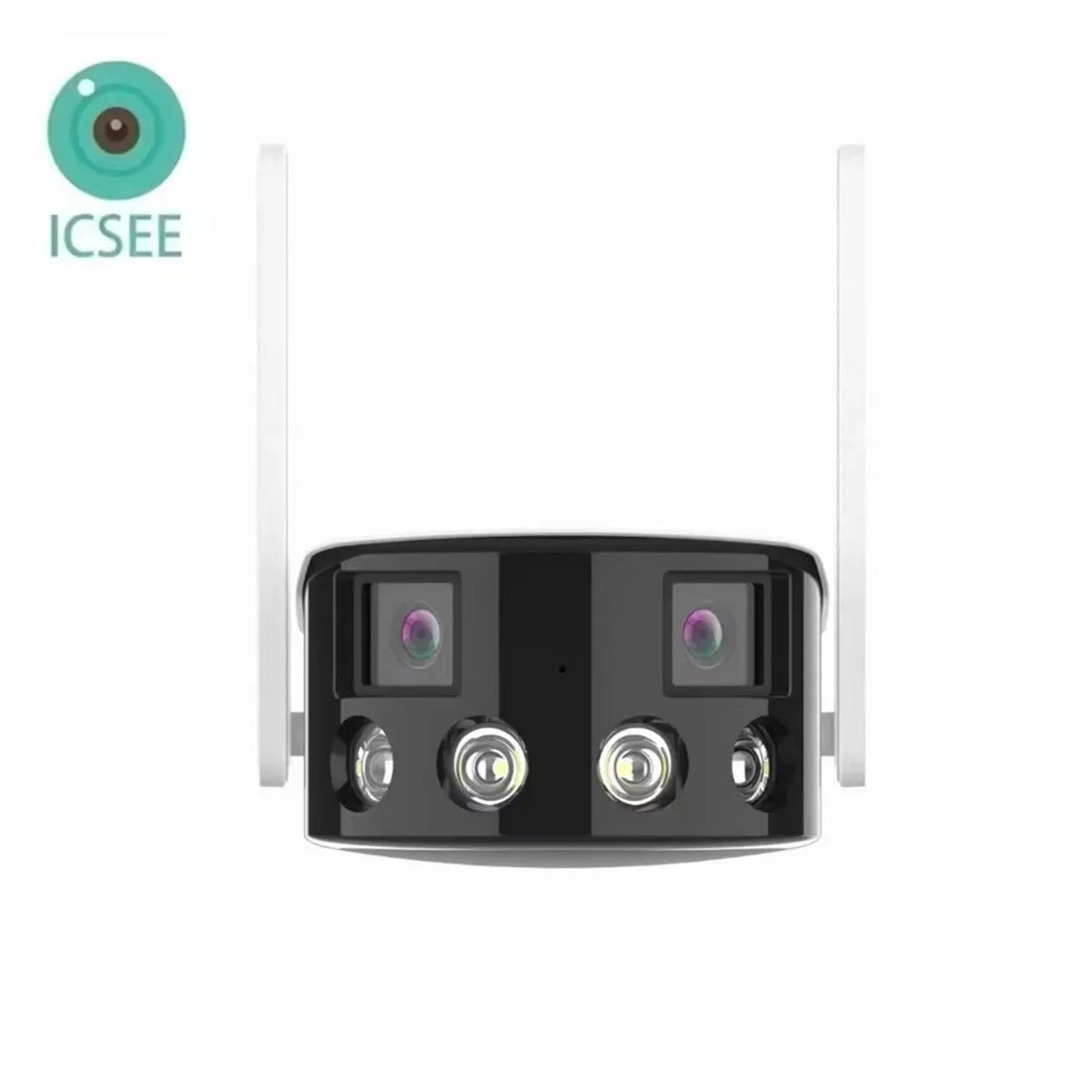 4MP 2K UHD  iCsee APP 180 Degree Panoramic View Dual Lens IP Camera Full Color  AI Humanoid Support Onvif NVR H.265 CCTV Monitor