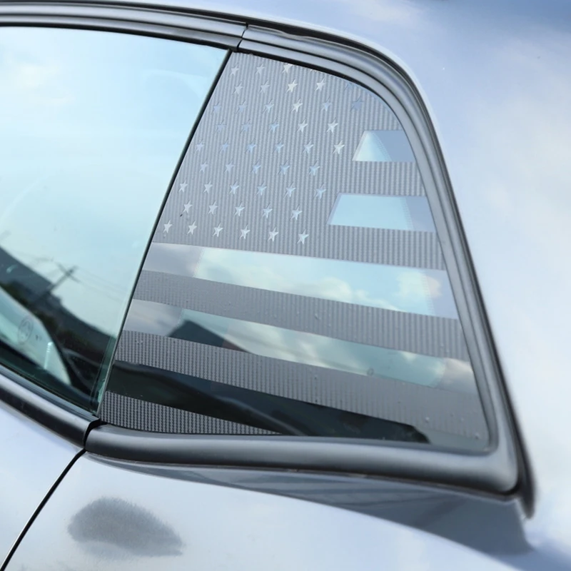 Car Side Blinds Rear Window Flag Decorative Stickers For Dodge Challenger 2008-2020