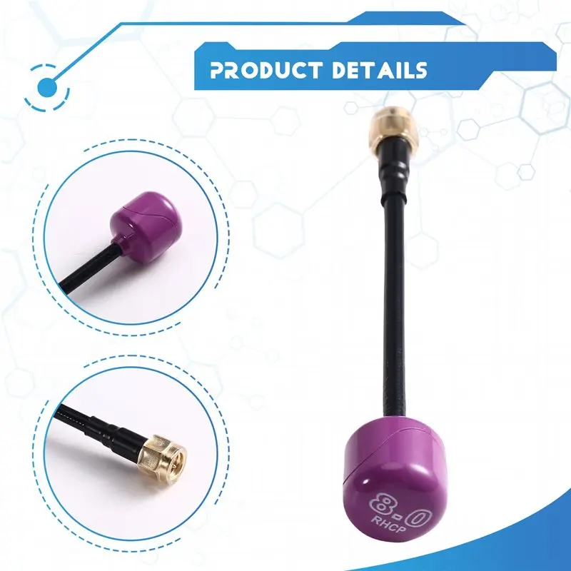 For THOR T78 VTX Compatible 8.0Ghz FPV Antenna- PK78 RHCP Omni Circular Polarization Mushroom Design