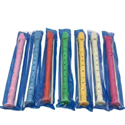 8 fori flauto di plastica G chiave strumento a fiato colorato colore casuale per lezioni di musica per principianti giocattolo per bambini con bastone pulito