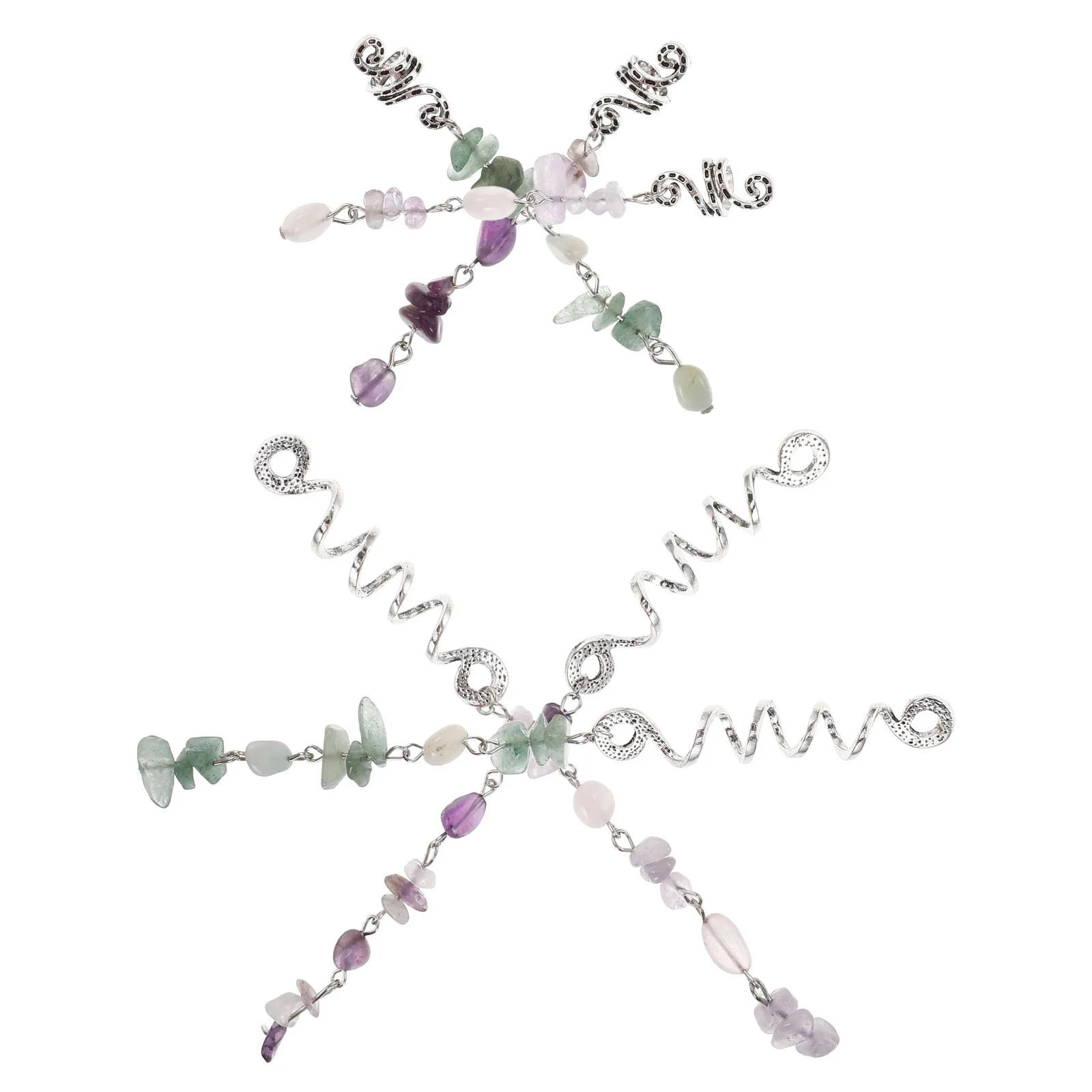 

6 Pcs Braiding Hair Accessories Charms for Braids Bendable Band Beads Ring Jewelry Cuffs