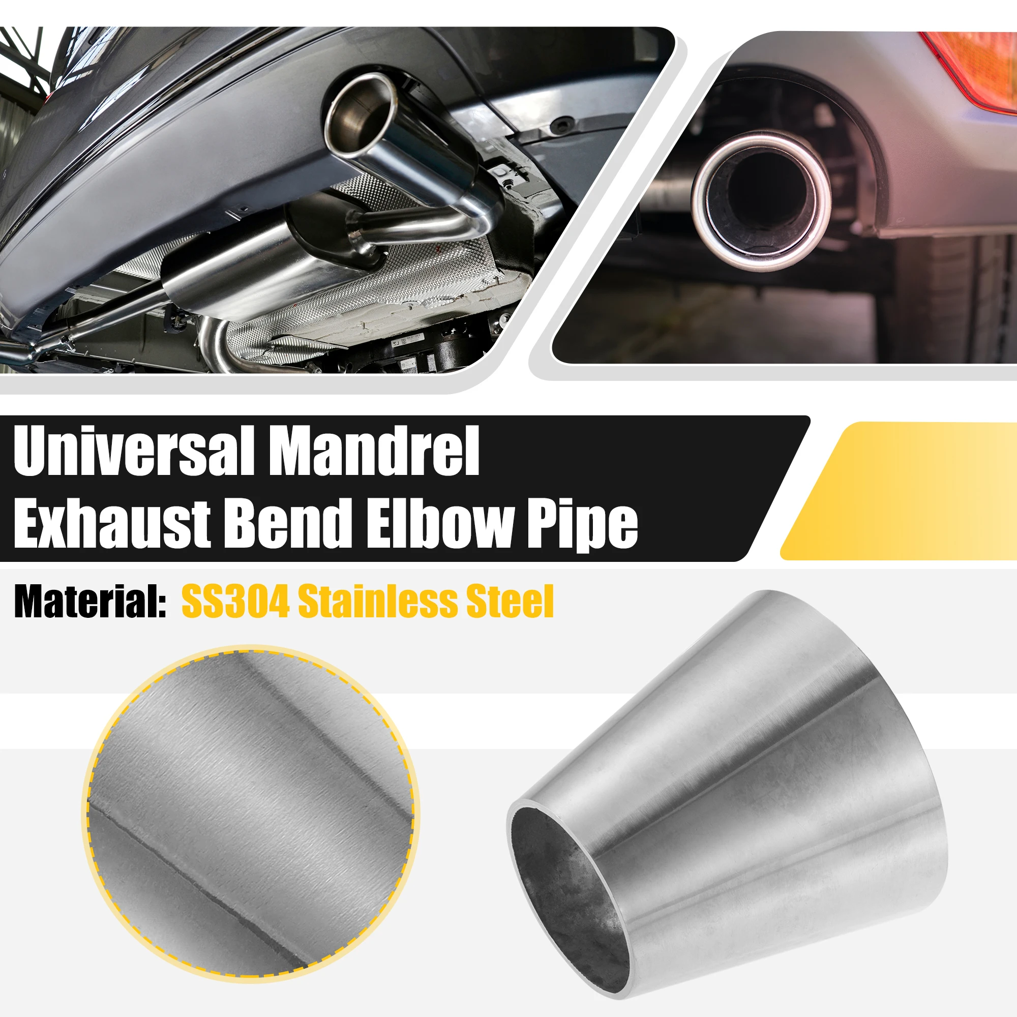 

Uxcell Car Mandrel Exhaust Bend Elbow Pipe 304 Stainless Steel Concentric Reducer 38mm OD to 63mm OD