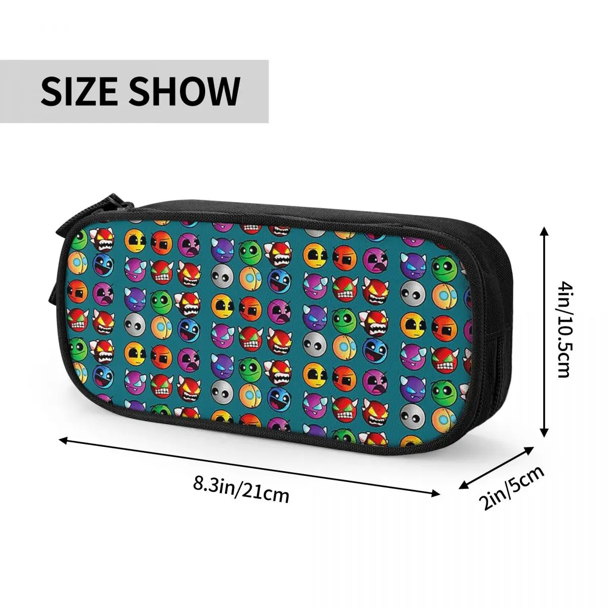 Video Game Geometry Dash Pencil Cases for Students Gifts Pen Box Pencil Bag Large Storage Pencil Pouch