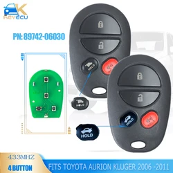 Klucz zdalny KEYECU 433MHz Fob Keyless dla Toyota Aurion Kluger 2006 2007 2008 2009 2010 2011 PN: 89742-06030