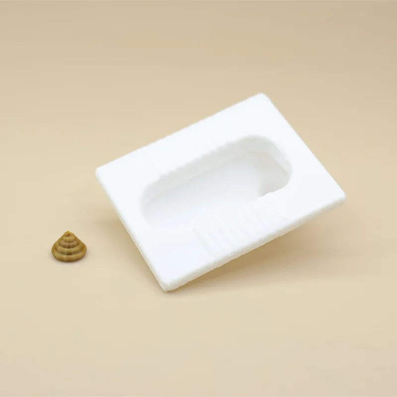 

1set Mini Squat Toilet Model Squatting Pan Model Toilet Scene Miniature Funny Desktop Realistic Decoration Ornament