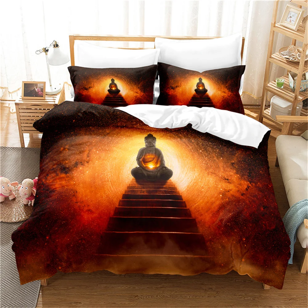 

Buddha Statue Bedding Set Duvet Cover Set 3d Bedding Digital Printing Bed Linen Queen Size Bedding Set Fashion Design