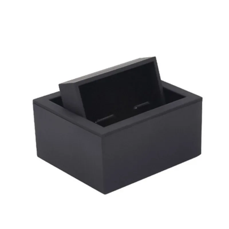 

High Quality Rectangular Black Feel Glue Flip-Top Rotating Cufflinks Box Cuffs Gift Jewelry Packaging