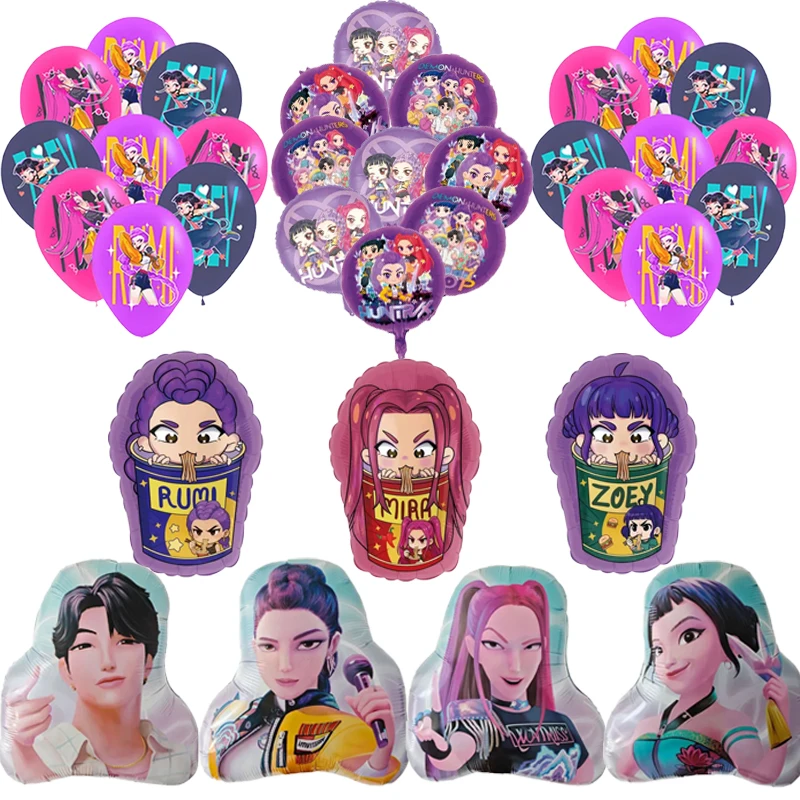 

KPop Demon Hunters Foil Balloon Anime Cartoon Birthday Balloons Set Party Decoration Baby Photography Props Children's Toys Gift