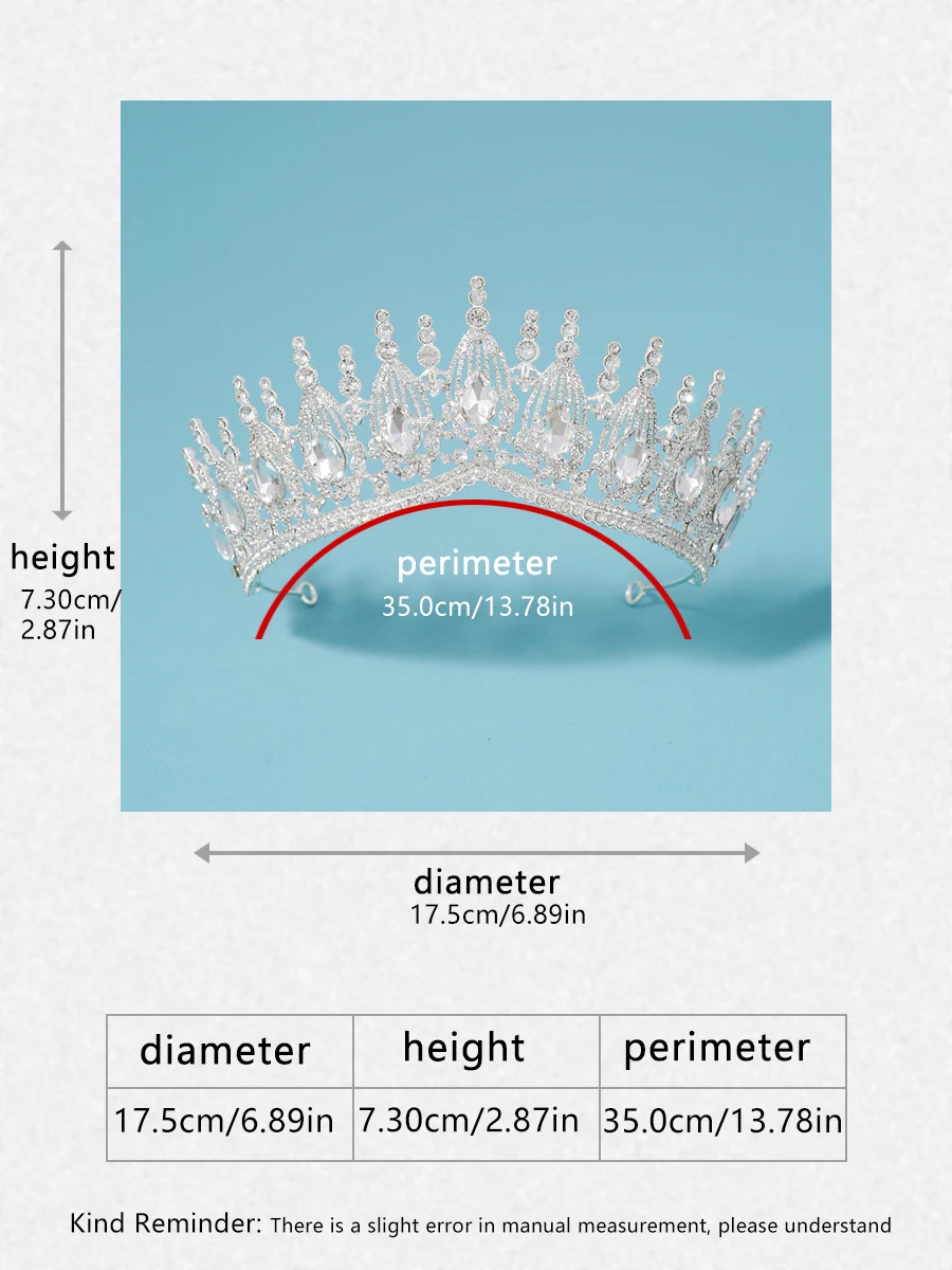 Coroa clássica do casamento para mulheres, Headwear nupcial, coroa do partido do aniversário