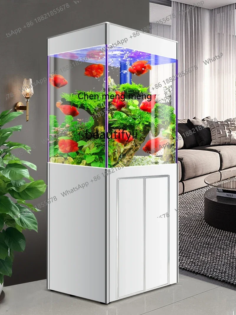 ss 8350 Super White Glass Advanced Fish Tank Bottom Filter Ecological Change Water Living Room Small Fish Globe Aquarium