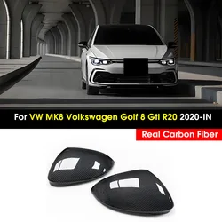 Real Carbon Fiber Replacement Rearview Mirror Cover For Volkswagen For VW Golf 8 MK8 R-Line GTI 2020-IN Car Side Mirror Caps