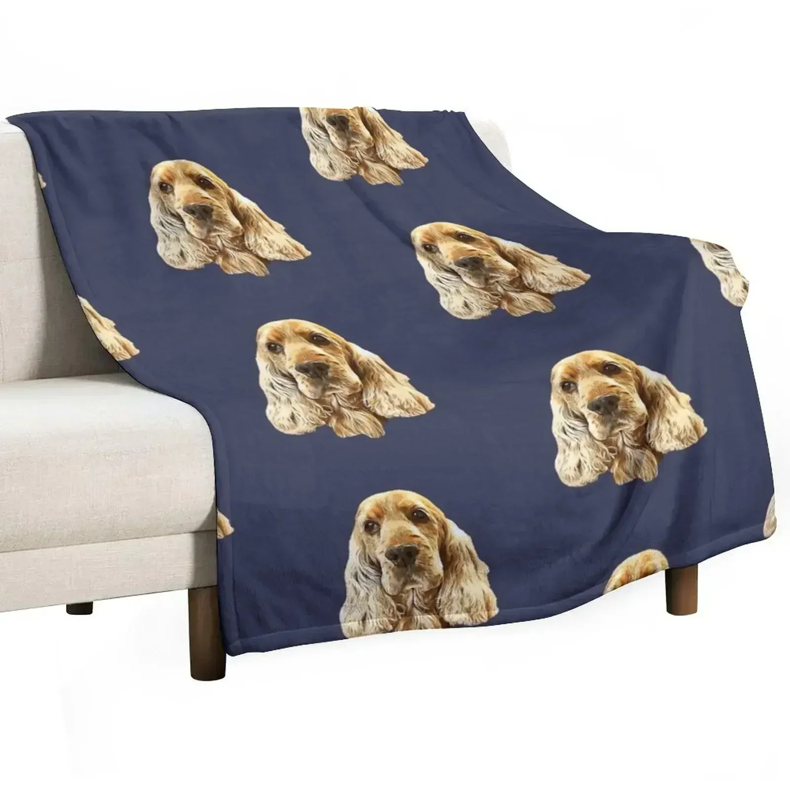 

Gold Cocker Spaniel Throw Blanket Heavy valentine gift ideas Bed Travel Blankets