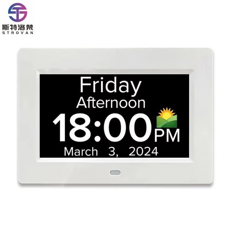 

Large Font Display Digital Calendar Day Date Year Week Snooze Alarm Demantia Clock with Talking Time Function