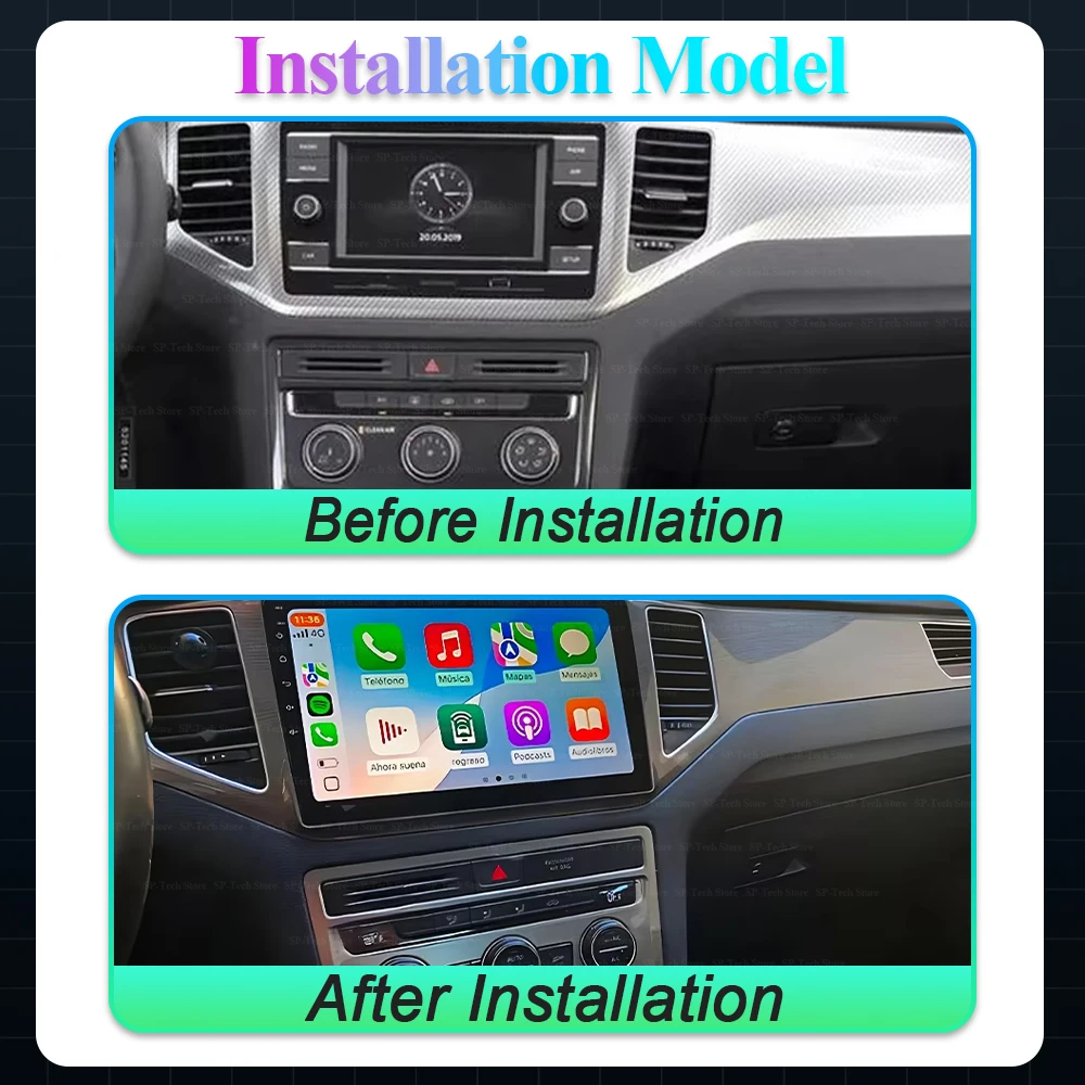 Android 16 For Volkswagen Vw Sportsvan 2016-2019 Car Radio Multimedia Video Player Stereo Head Unit Navigation Gps 2din 5g Wifi