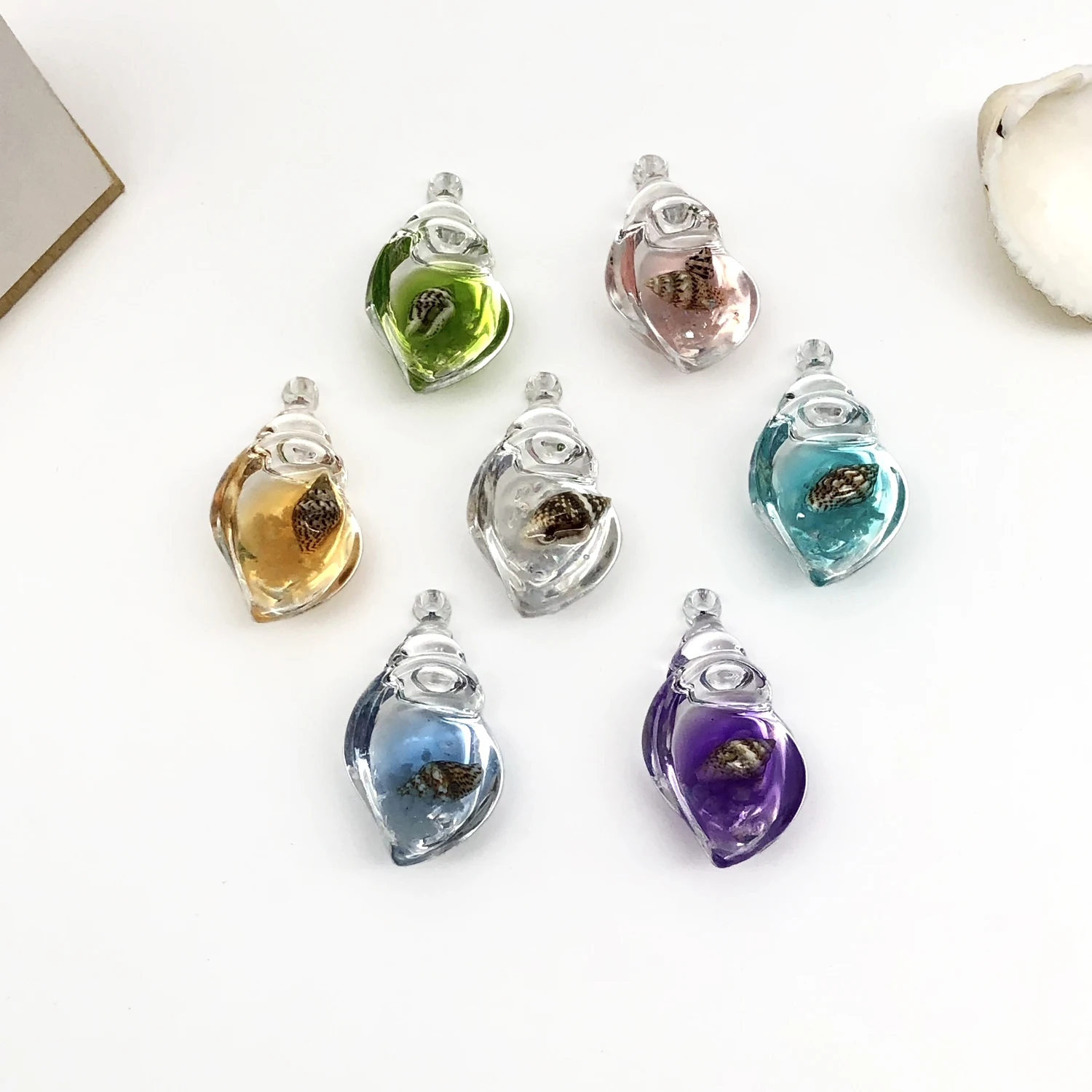 Mixed 7pcs Set/Resin Conch Set Series Jewelry Making DIY Accessories Back to School Halloween Thanksgiving Fashion Accessories