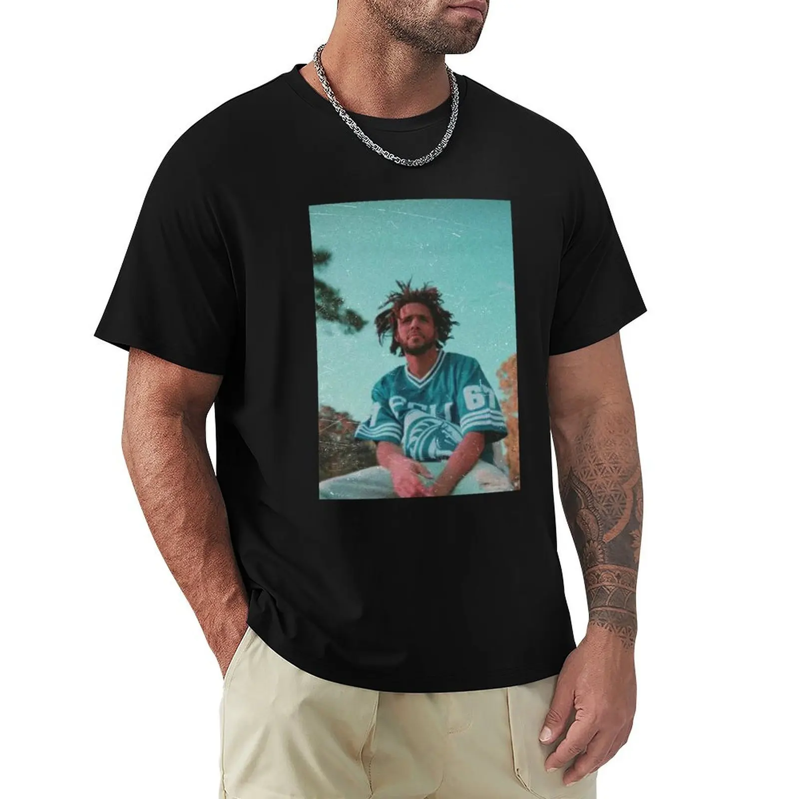 J. Cole (No Border/No Writing) T-Shirt No Iron Casual Short Sleeve Top