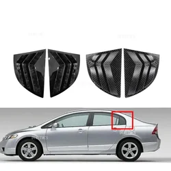 For Honda Civic Senda 8th 2006 2007 2008 2009 2010 Rear Side Window Blinds Trim Cover Louver Stickers Frame ABS Carbon Fiber