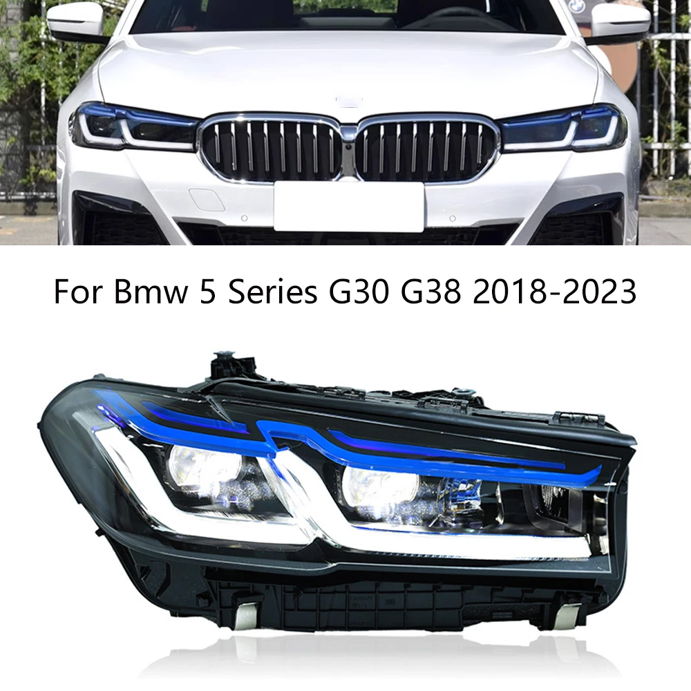 

Автомобильные аксессуары, фары для BMW 5 серии G30 G38 2021-2023, искусственные автомобильные лампы, модифицированные дневные ходовые огни M5, динамические Сигналы поворота