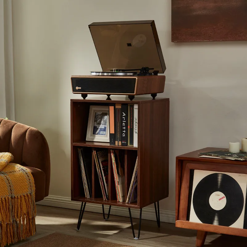 Vinyl record player Huygens retro wood grain bluetooth phonograph stereo