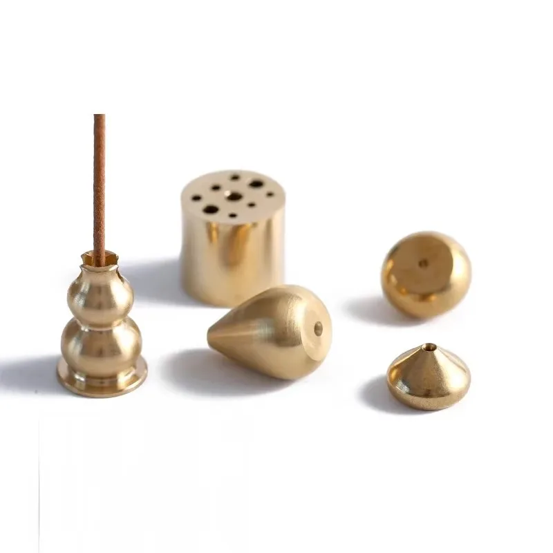Brûleur d'encens portable en forme de goutte d'eau, porte-encens multifonction en laiton, pour la maison, le bureau, la maison de thé, fournitures bouddhistes zen, 1 pièce