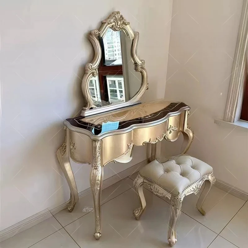French dressing table European solid wood villa palace master bedroom dressing table