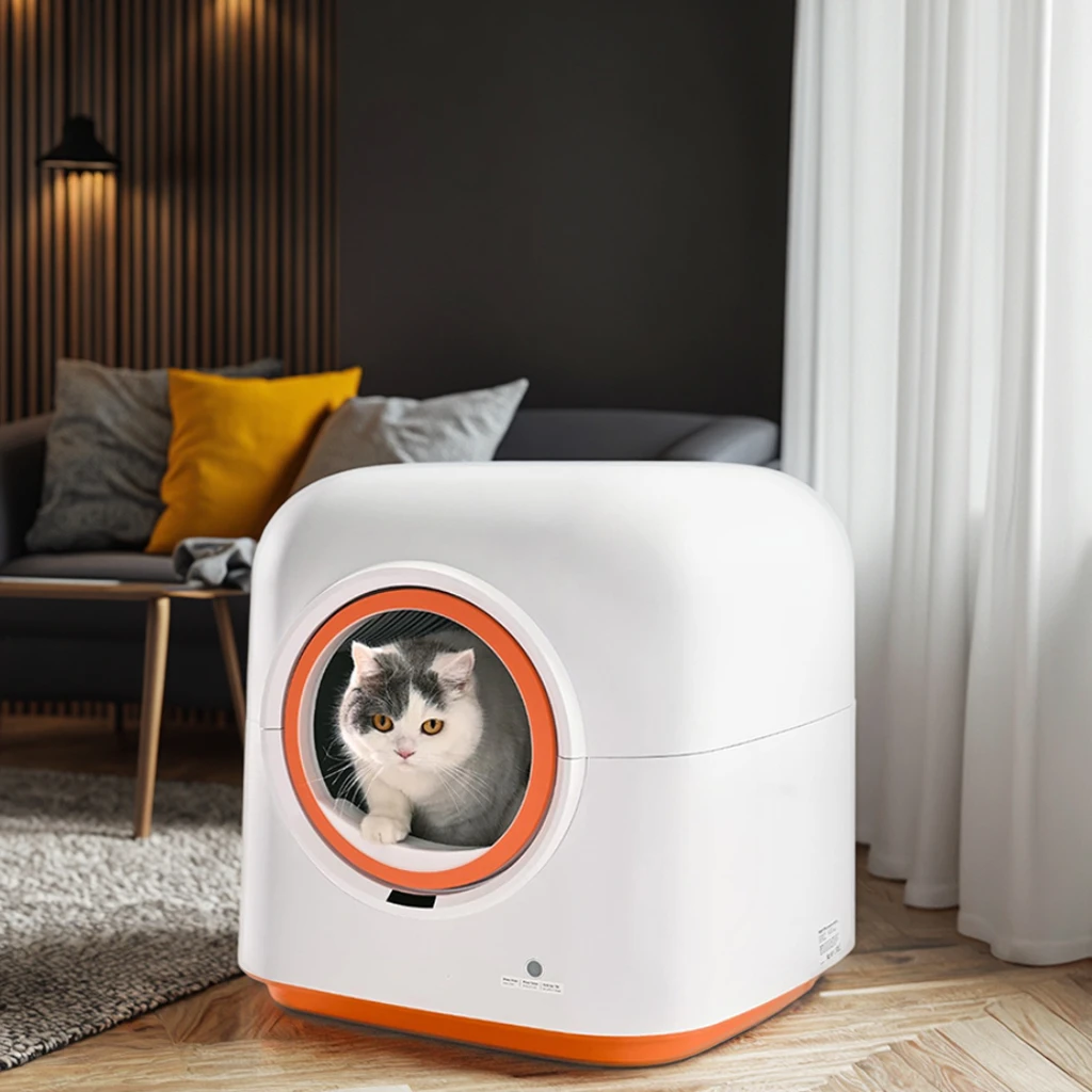 

Automatic Self-Cleaning Cat Litter Box APP Control Odor-Eliminating 60L Capacity Anti-Pinch Safety Hands-Free Waste Cats