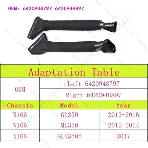 Imagen 2 del producto Para 2012-2017 X166 W166 Mercedes-Benz GL350 ML350 GLS350d Manguera de admisión de filtro de aire Tubo de conducto OEM: 6420948797 6420948897