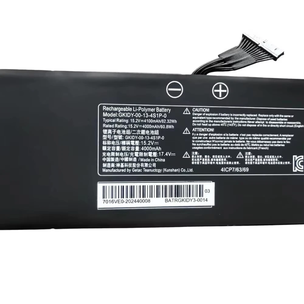 GKIDY-00-13-4S1P-0 Battery for Getac MACHENIKE MACHCREATOR-MC Terrans Force QC7 15.2V 63.32Wh