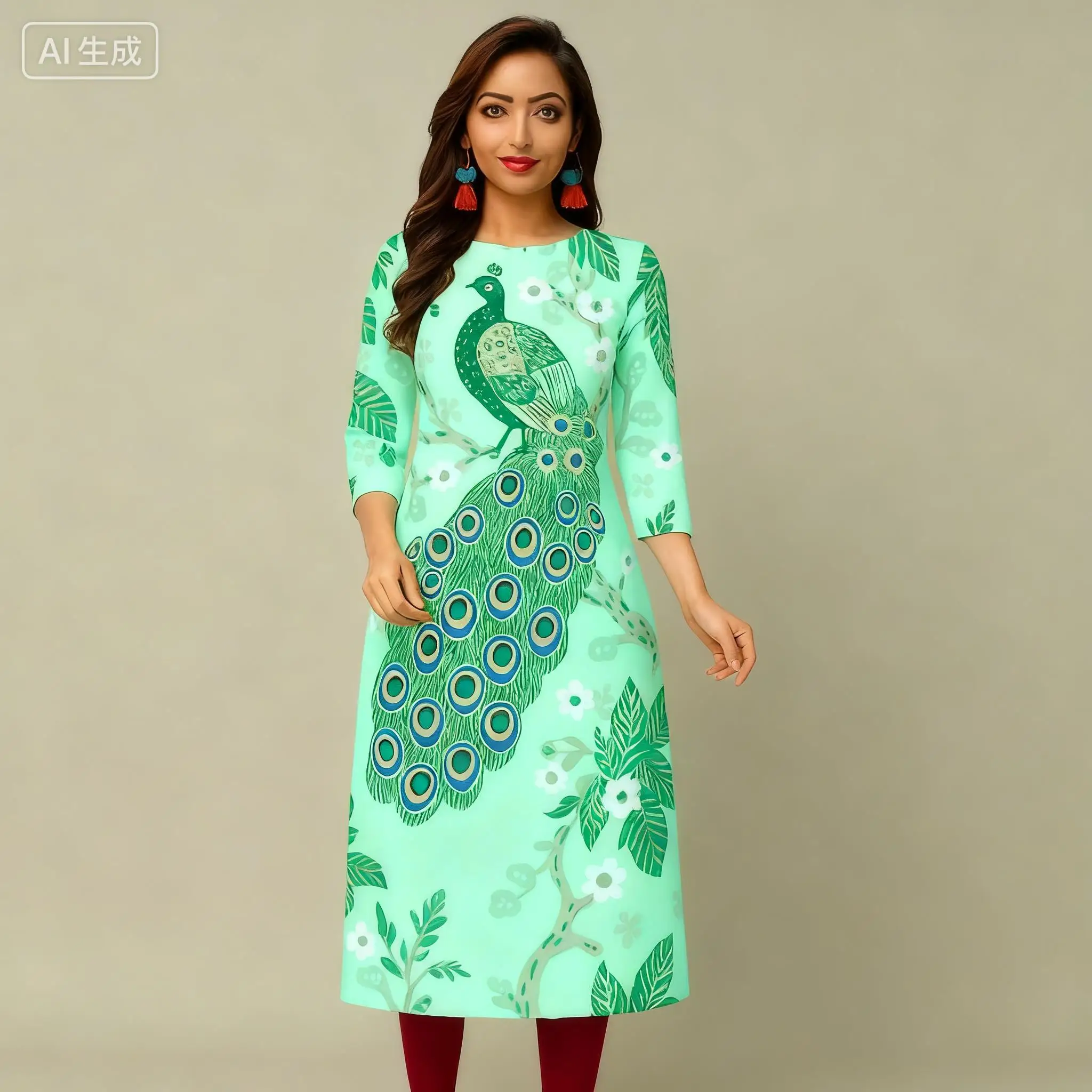 Kurt delle donne musulmane Fiori alla moda ed eleganti Tubo dritto Abito casual comodo 2026 Abito Donna Musulmana Orlo a fessura