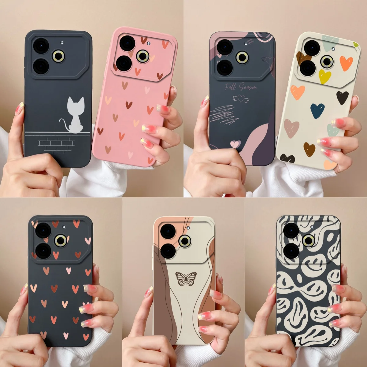 Love Heart Cover For Tecno Pova 6 Neo Phone Case Upgrade Liquid Silicone Camera Protection Soft Anti Drop Back Covers Funda Capa