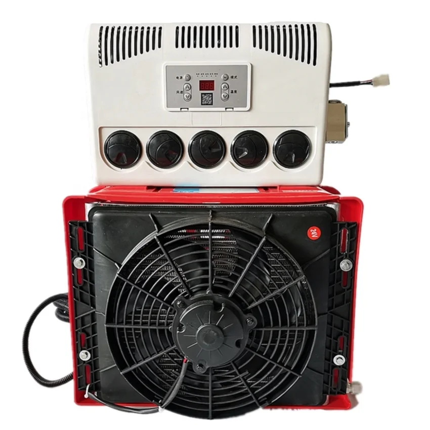 

Parking Cooler Crane Excavator 24v Aircon Harvester Tractor 12v Dc Semi Truck Mini Split Air Conditioner