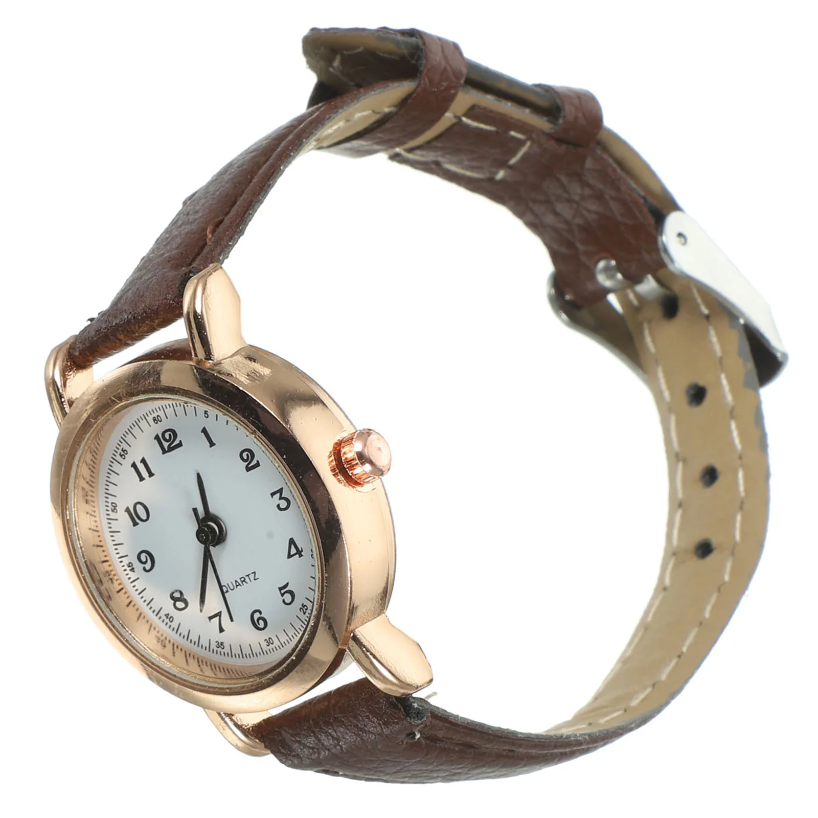 Stylish Simple Women Smellless Face Small Digital Table Watch For Ladies Girls Students Brown Gift Packaging Quartz