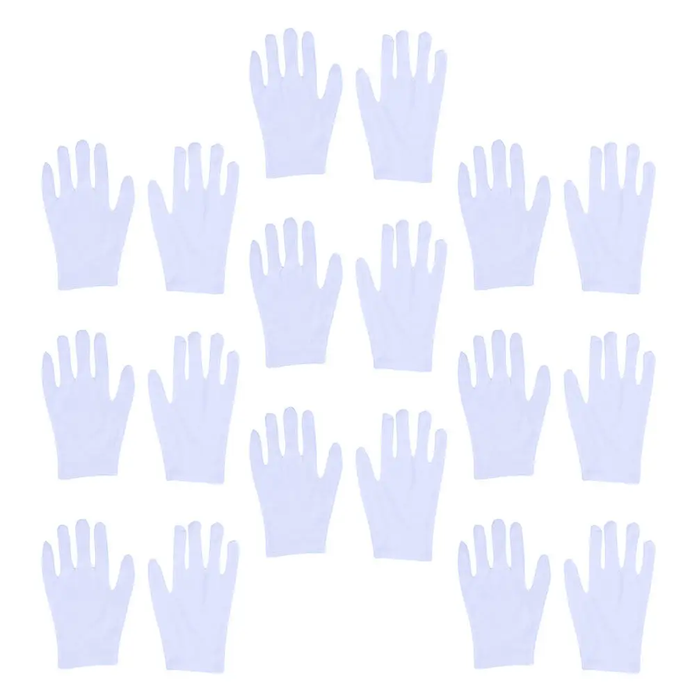 12Pairs White Cotton Gloves High Elastic Thicken Dust Protection Gloves for Film Slides Handling Beauty Work Liner