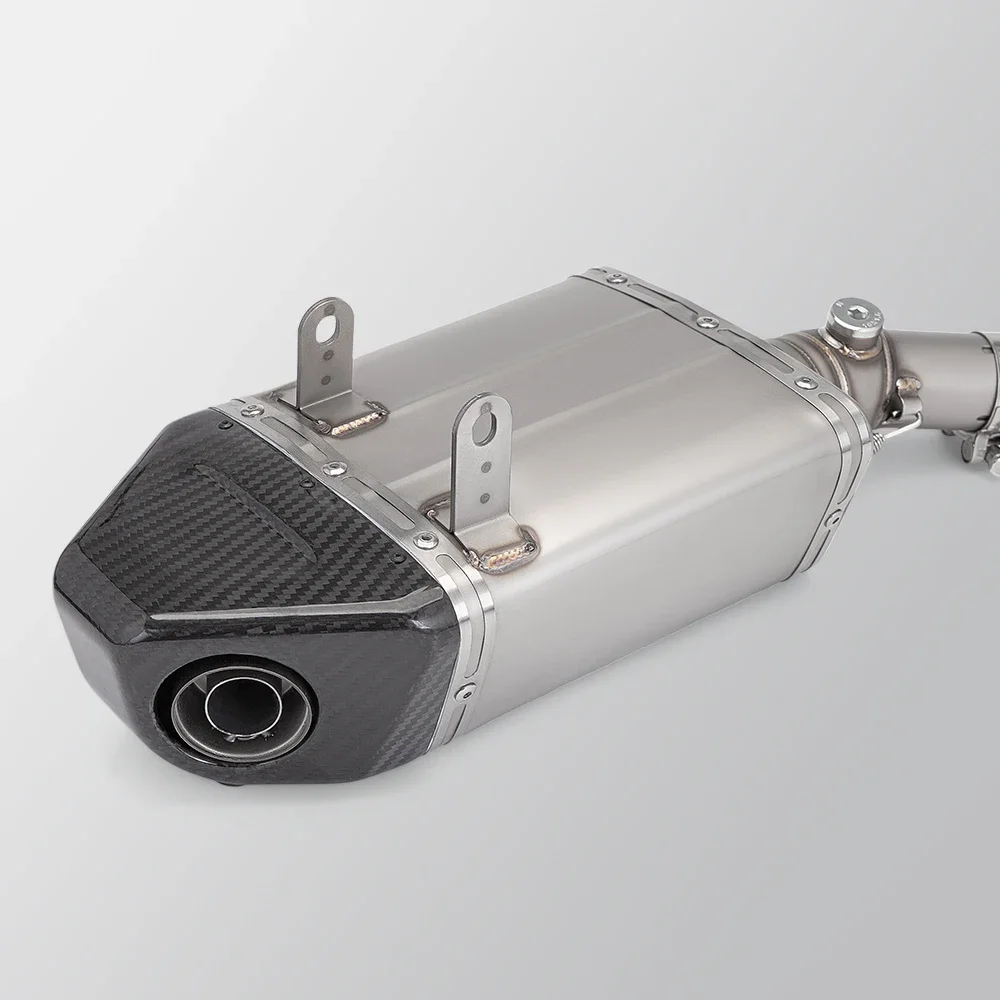 For ER6N ER-6N 2012-2016 Motorcycle Escape Full System Modify Box Bottom Exhaust Front Link Pipe Carbon Fiber Muffler