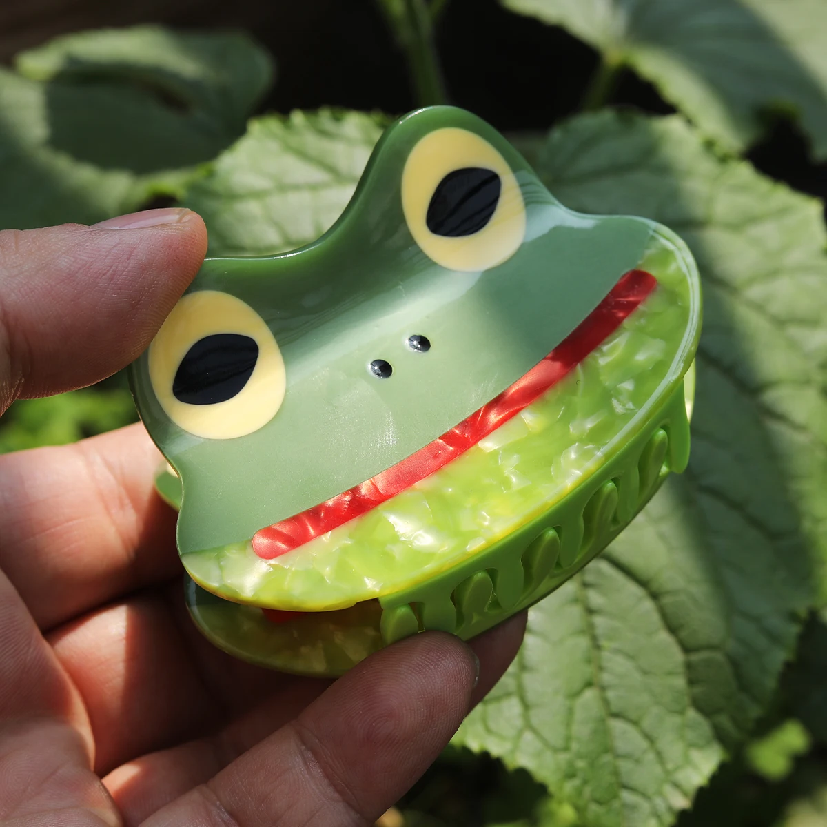 Personalisierte Frosch-Haarklammer für Damen, Frisur-Befestigungsgerät, niedliche grüne Haarspange