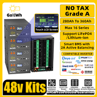 GoKWh 48V 280Ah 340Ah 320Ah LiFePO4 Battery Pack DIY Rack Mount Box Kit With 200A BMS Off Grid Solar Home Energy System Storage