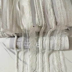 1Yard(90CM) Pure White Bridal Lace Applique Sewing Accessories White Wedding Pearl Lace Trim Beaded Ribbon Dress Crafts Decor