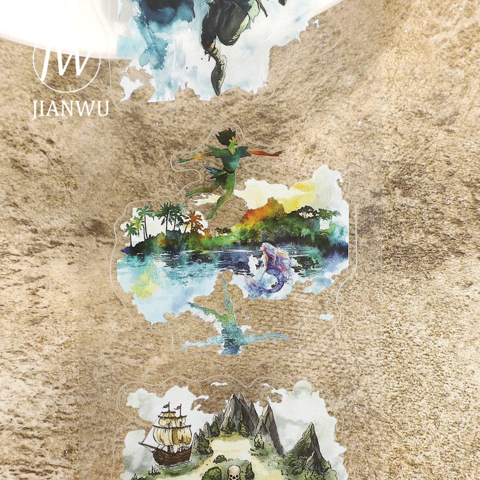 JIANWU 60 مللي متر * 200 سنتيمتر خمر نيفرلاند خرافة المشهد المواد الكولاج سكرابوكينغ PET الشريط الإبداعية DIY بها بنفسك مجلة القرطاسية