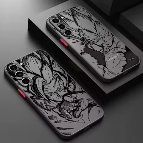 Comics D-Dragon Ball Saiyan Frosted Translucent For Samsung Galaxy S24 S23 S22 S21 S20 FE S10 S9 S8 Plus Ultra Pro 5G Back