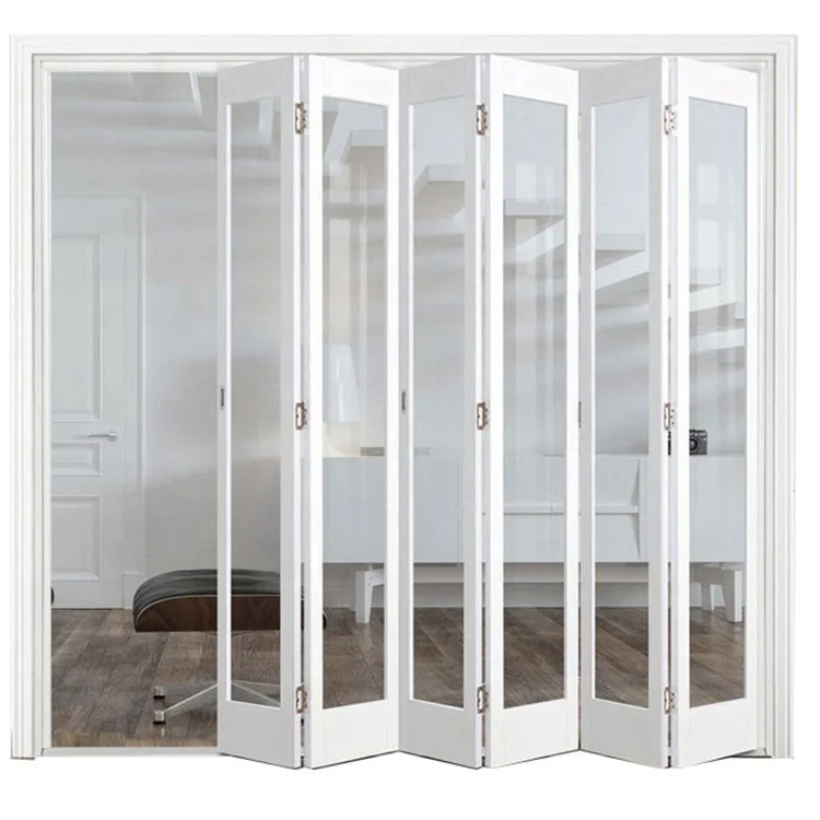 Customized Size Plastic Upvc Frame Glass Accordion Doors Folding Door Design Bi Fold Doors Exterior