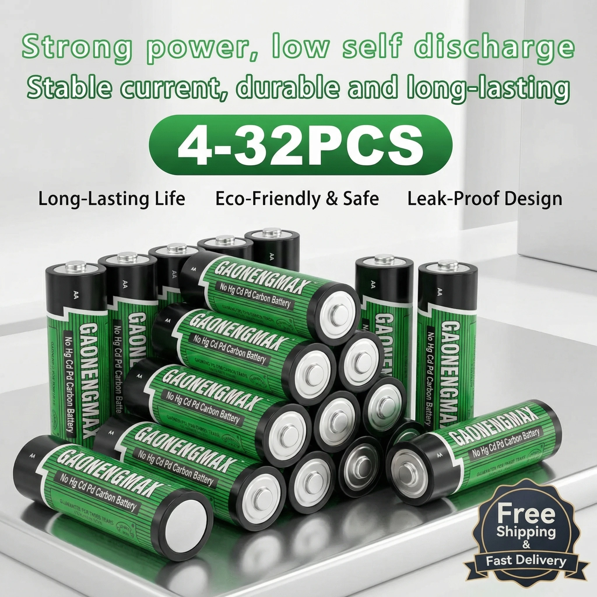 AA R6 1.5V Carbon Zinc Battery 4-32PCS High Capacity Disposable Dry Batteries for Toys Remote Control LED Light Alarm Clock
