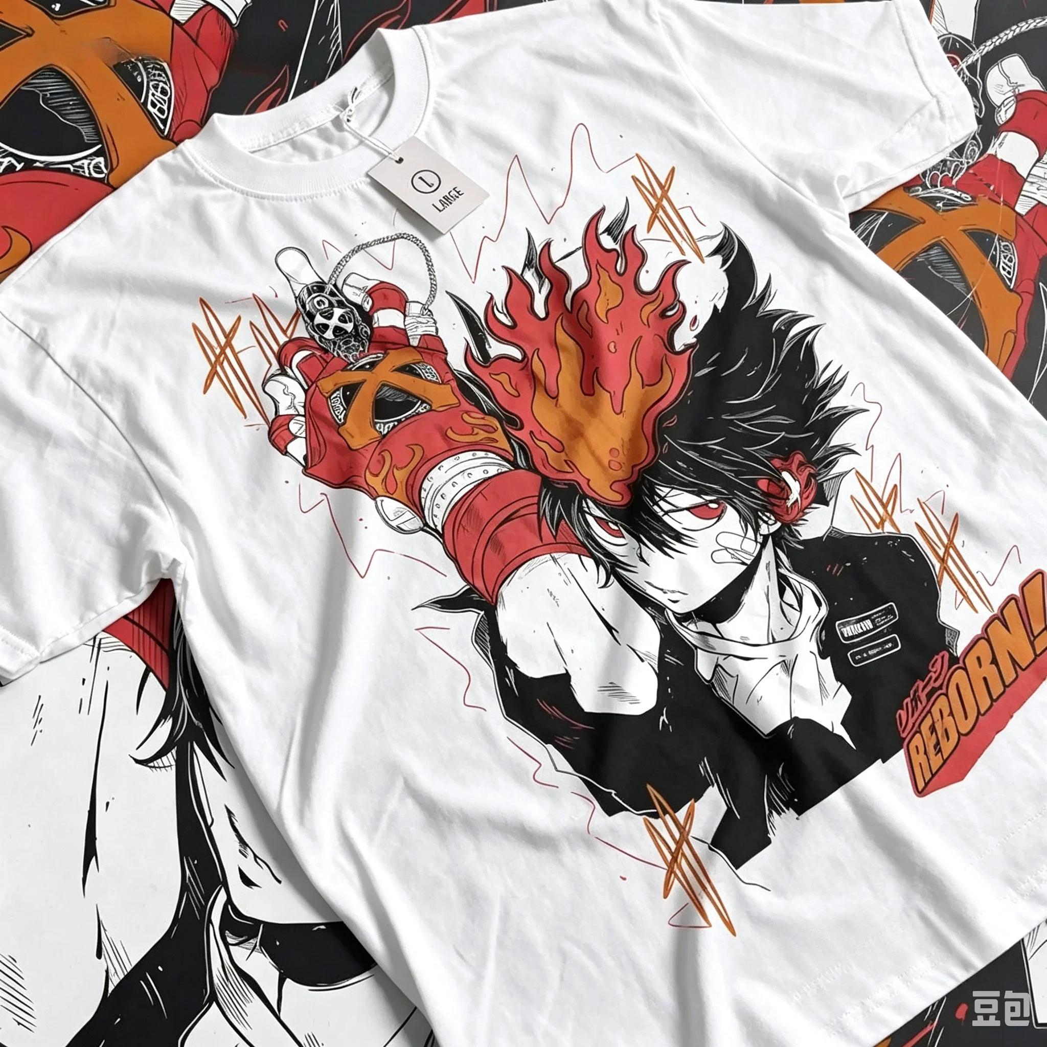 Katekyo Hitman Reborn Arcobaleno T Shirt Black All Size Japan Anime Vintage Streetwear Slightly Versatile Casual Fashion Tops