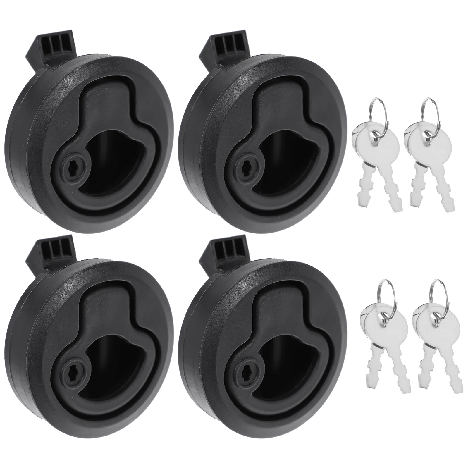 

4 Pcs UV Stabilized Black Plastic Flush Latch for Boat Cabinet Hatch Corrosion Resistant Easy Install Marine Hardware