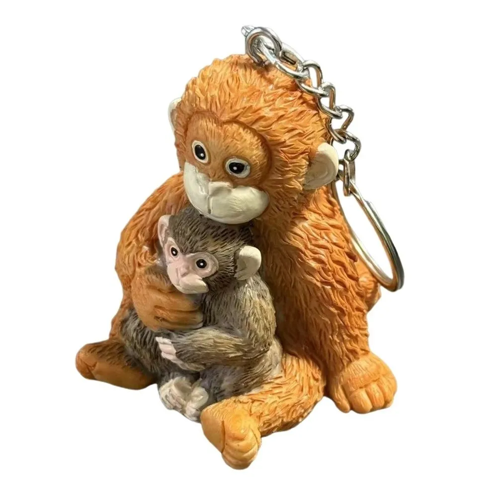 Figure 3D Monkey Keychain Resin Cute Monkey Doll Keyring Hanging Monkey Pendant Birthday Gift
